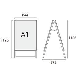PGスタンド看板 PGSK-A1RB(屋内用) A1両面 ブラック