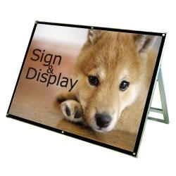 ポスター用スタンド看板 PSSK-B0YLKW(屋内用) B0横ロー片面 ホワイト ビス:ゴールド