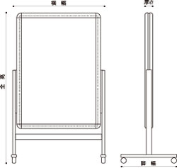 フロアースタンド ロータイプ TG-44R B1 シルバー 両面