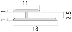 HK アルミジョイナー V溝付 エ型 11mm×2.5mm 1820mm(10個入)