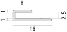 HK アルミジョイナー V溝付 コ型 8mm×2.5mm 1820mm(10個入)