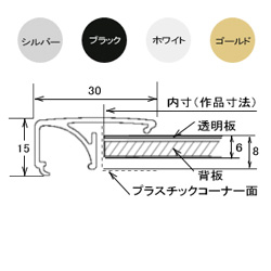 ソフケンフレーム ワイド30 A3 ブラック